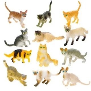 Набор фигурок кошек "Удивительный мир животных" (12 штук) в пакете. 1
