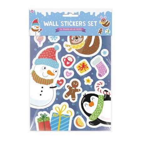 Набор настенных наклеек “Снеговик и его друзья” в пакете