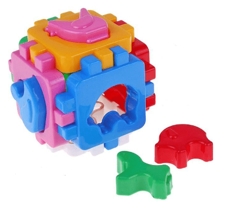 Куб-сортер “Домашние животные” (12 элементов) в пакете.