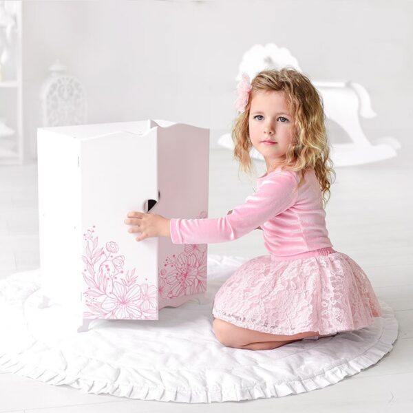 Шкаф с дизайнерским цветочным принтом “Diamond princess” в коробке, цвет – белый.