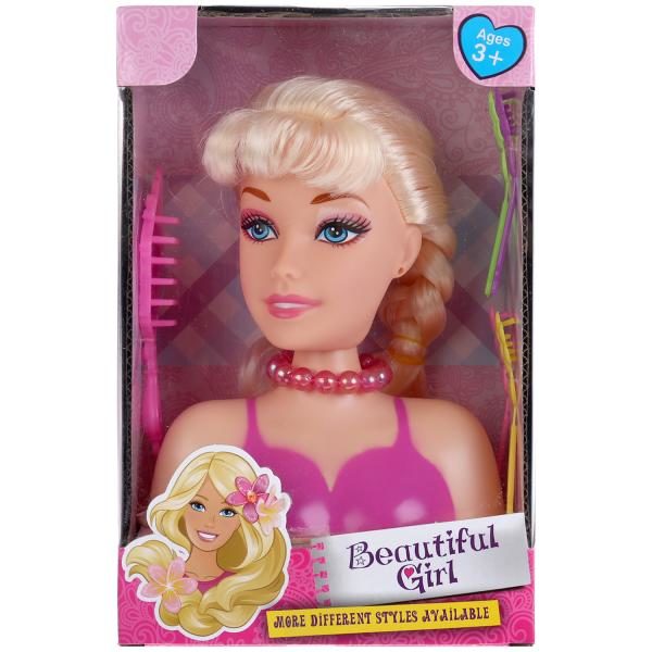 Кукла-манекен для создания причёсок с аксессуарами “Beautiful Girl B369-10” в коробке.