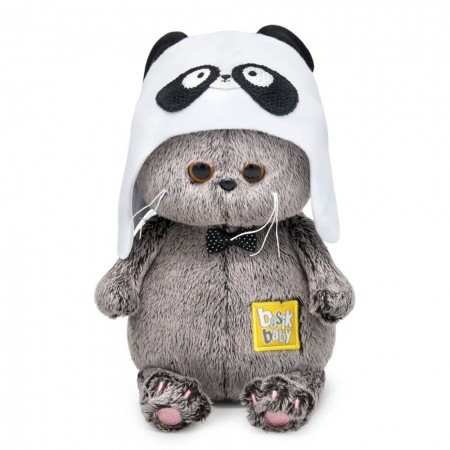 Кот Басик BABY в шапке – панда (размер – 20 см) в коробке.