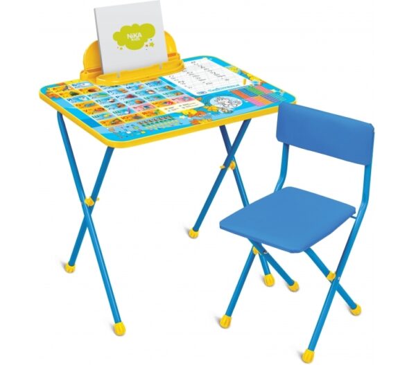 Комплект складной мебели КП2/11 “Первоклашка” с мягким стульчиком и пеналом-подставкой для книг.