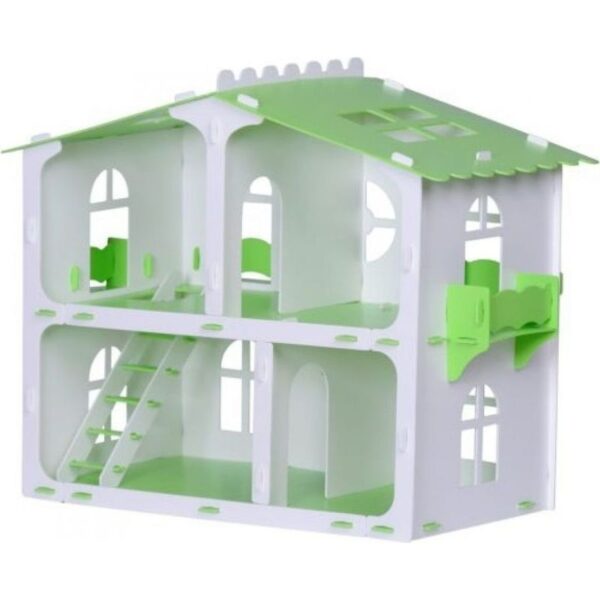 Домик для кукол "Загородный дом София" (с мебелью) в коробке, цвет - бело-салатовый. 1