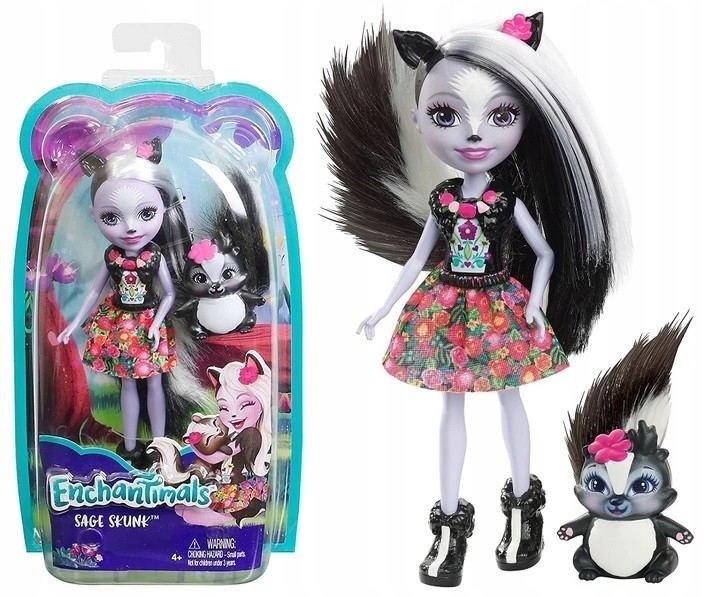 Кукла из мультфильма “Enchantimals” Sage Skunk & Caper” в коробке блистерного типа (оригинал).