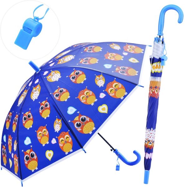 Зонт детский “Тёмно-синий с совами U039006Y” в пакете.