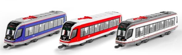 Трамвай металлический скоростной высокодетализированный “Wast Wheels” (масштаб 1:43-50) в коробке в ассортименте.