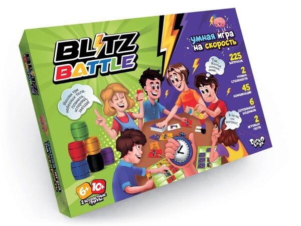Детская настольная игра “Blitz Battle. Умная игра на скорость” в коробке