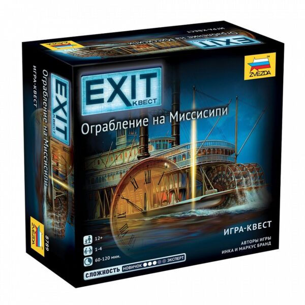 Настольная игра Exit-квест "Ограбление на Миссисипи" в коробке. 1