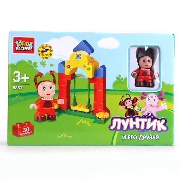 Конструктор "Лунтик и его друзья" (30 деталей + фигурка) в коробке. 1