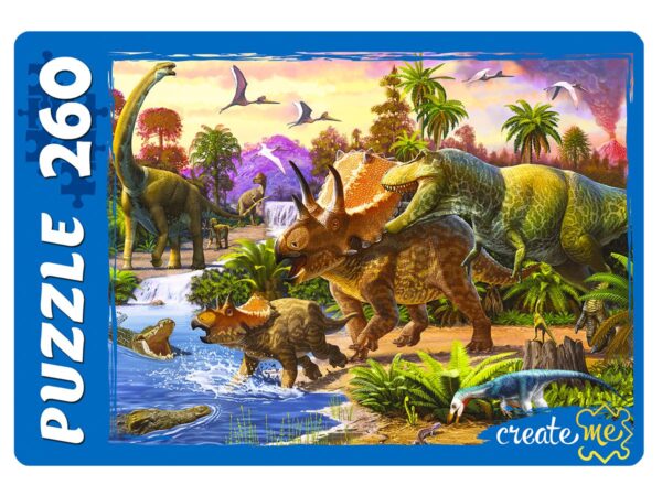 Пазлы "Динозавры у водоема" (260 элементов) в коробке 1