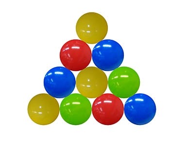 Набор цветных шариков для сухого бассейна (10шт.) в пакете.