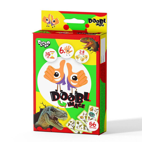 Карточная игра, развивающая память «Doobl Image» Динозавры" в коробке.