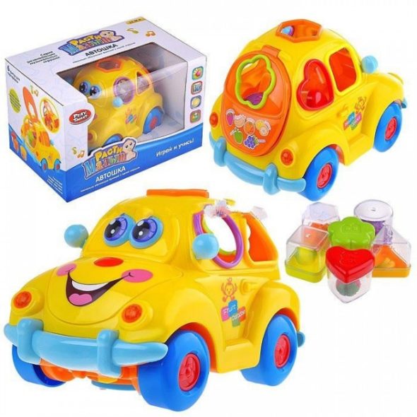 Сортер-машинка развивающая на батарейках, с логическими фигурами 1