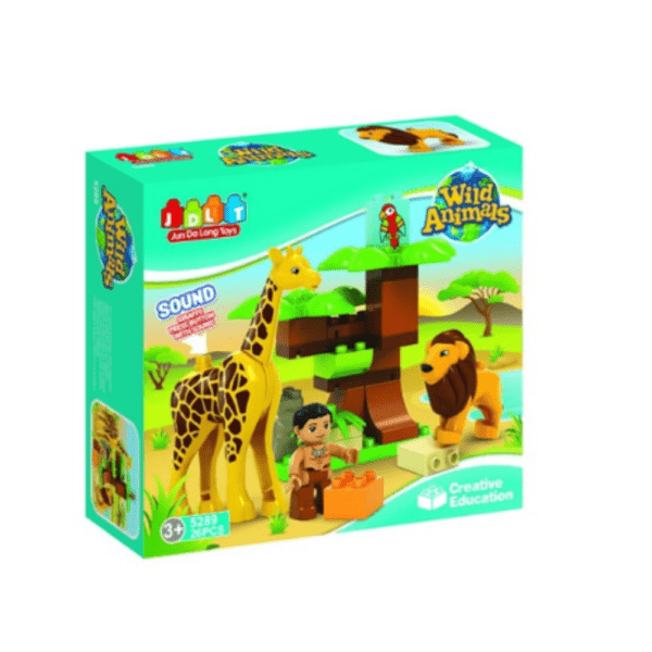 Конструктор "JDLT. Wild Animals" со звуком (5289) 26 деталей в кор. 1