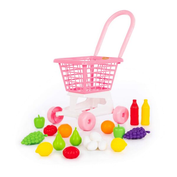 Тележка с набором продуктов "Supermarket" №1 розовая (68477)