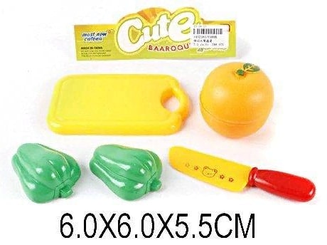 Набор пластиковых продуктов и посуды для резки "Cute 6488K" в пакете.