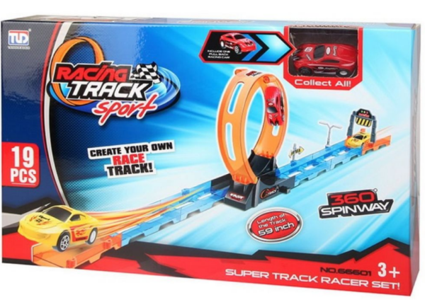 Автотрек "Sport Track 66601" (19 элементов + 1 машинка) в коробке. 1