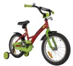 Велосипед "NOVATRACK 16" STRIKE" с дополнительными колесами, цвет - красный. 2
