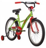 Велосипед "NOVATRACK 20" STRIKE" с дополнительными колесами, цвет - зеленый. 2