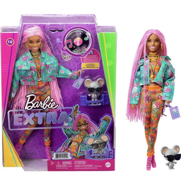 Barbie Extra 10 (розовые косички с мышкой в очках) Оригинал 1