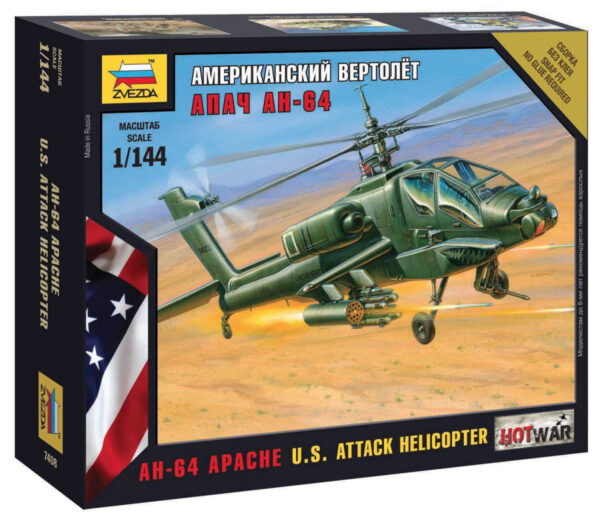Сборная модель "Американский вертолет Апач АН-64" в коробке. 1