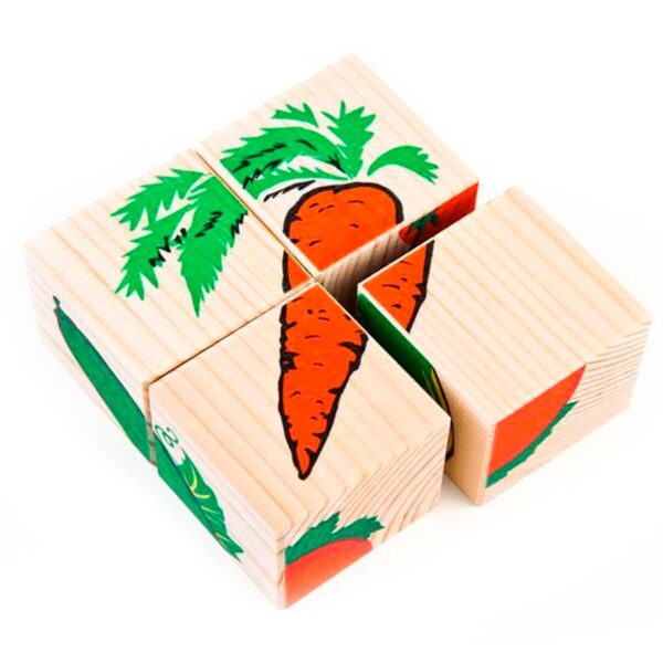 Набор кубиков "Овощи 3333-6" (4 штуки) в коробке.