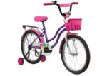 Велосипед "NOVATRACK 20" TETRIS" с корзиной и дополнительными колесами, цвет - фиолетовый. 2
