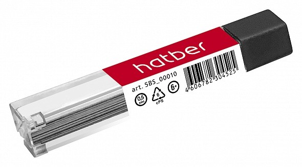 Стержень для карандашей механических Hatber пластиковом пенале (арт. 5BS_00010) 1
