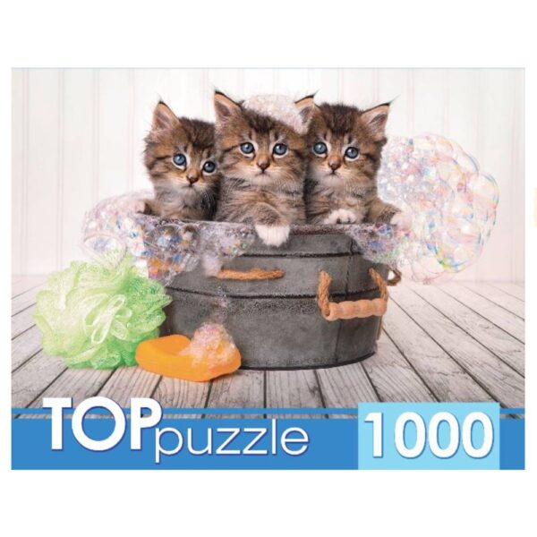 Пазлы "Три голубоглазых котёнка" (1000 элементов) в коробке