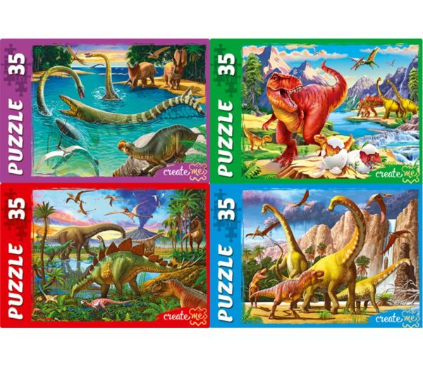 Пазлы "Мир динозавров №27" (35 элементов) в коробке 1