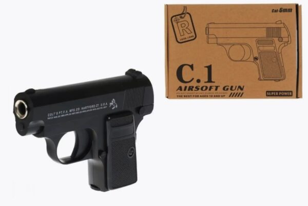 Пистолет металлический "C.1" в коробке. 1