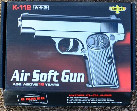Пистолет металлический "K-112" на пульках в коробке. 1