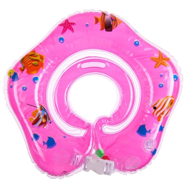 Круг на шею с погремушками "Рыбки 7669189", цвет - розовый.