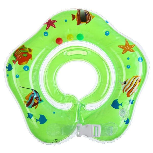 Круг на шею с погремушками "Рыбки 7669190", цвет - зеленый. 1