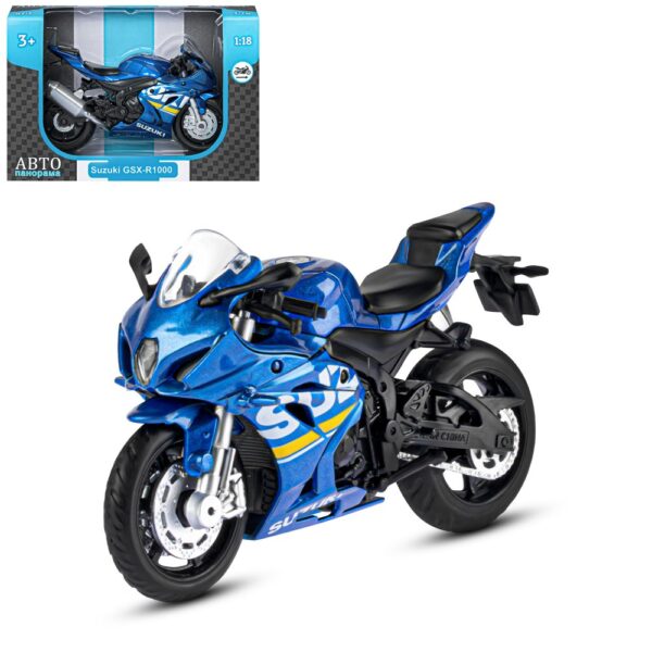 Мотоцикл металлический "SUZUKI GSХ-R1000, синий" (JB1251568) в кор.