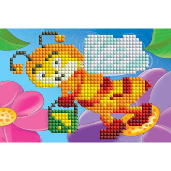 Алмазная мозаика блестящая "Милая пчёлка" (ASE019) на картоне с мольбертом