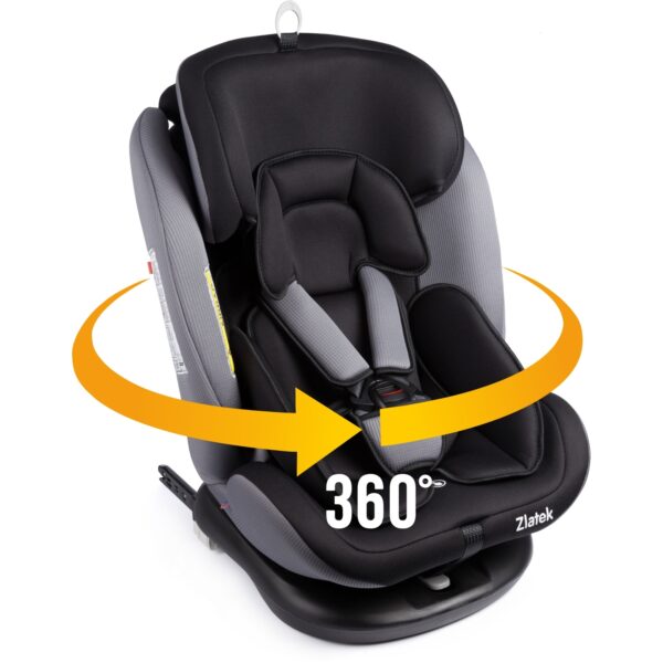 Удерживающее устройство для детей ZLATEK "Cruiser ISOFIX" (0-36 кг), цвет -  серо-черный.