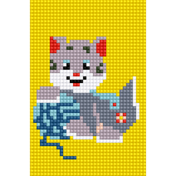 Алмазная мозаика блестящая "Котёнок с клубком" (AS1003) на подрамнике