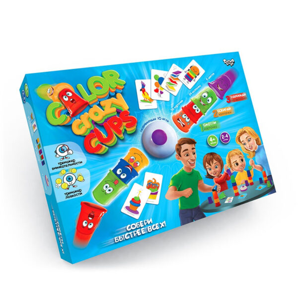 Настольная развлекательная игра «Собери быстрее всех» серии «Color crazy cups» в коробке.