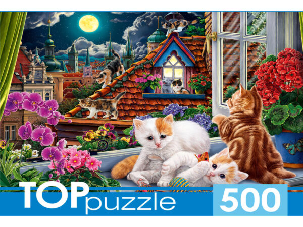 TOPpuzzle "Котята на крыше" 500 элементов (арт. П500-0734) 1