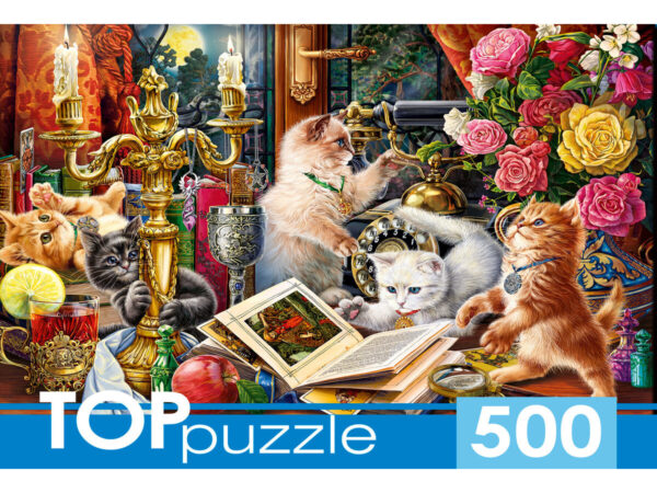 TOPpuzzle "Ночные котята" 500 элементов (арт.П500-0736) 1