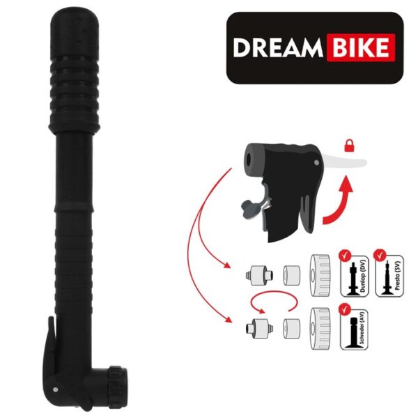 Насос ручной Dream Bike, цвет чёрный 5259611