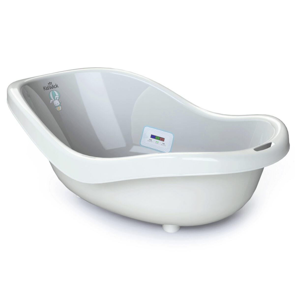 Ванночка для купания "Kidwick МП Дони с термометром" цвет - белый/бирюзовый 1
