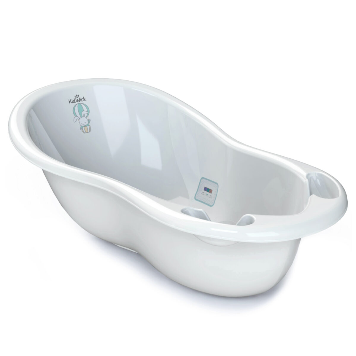 Ванночка для купания "Kidwick МП Шатл с термометром", цвет - белый/бирюзовый 1