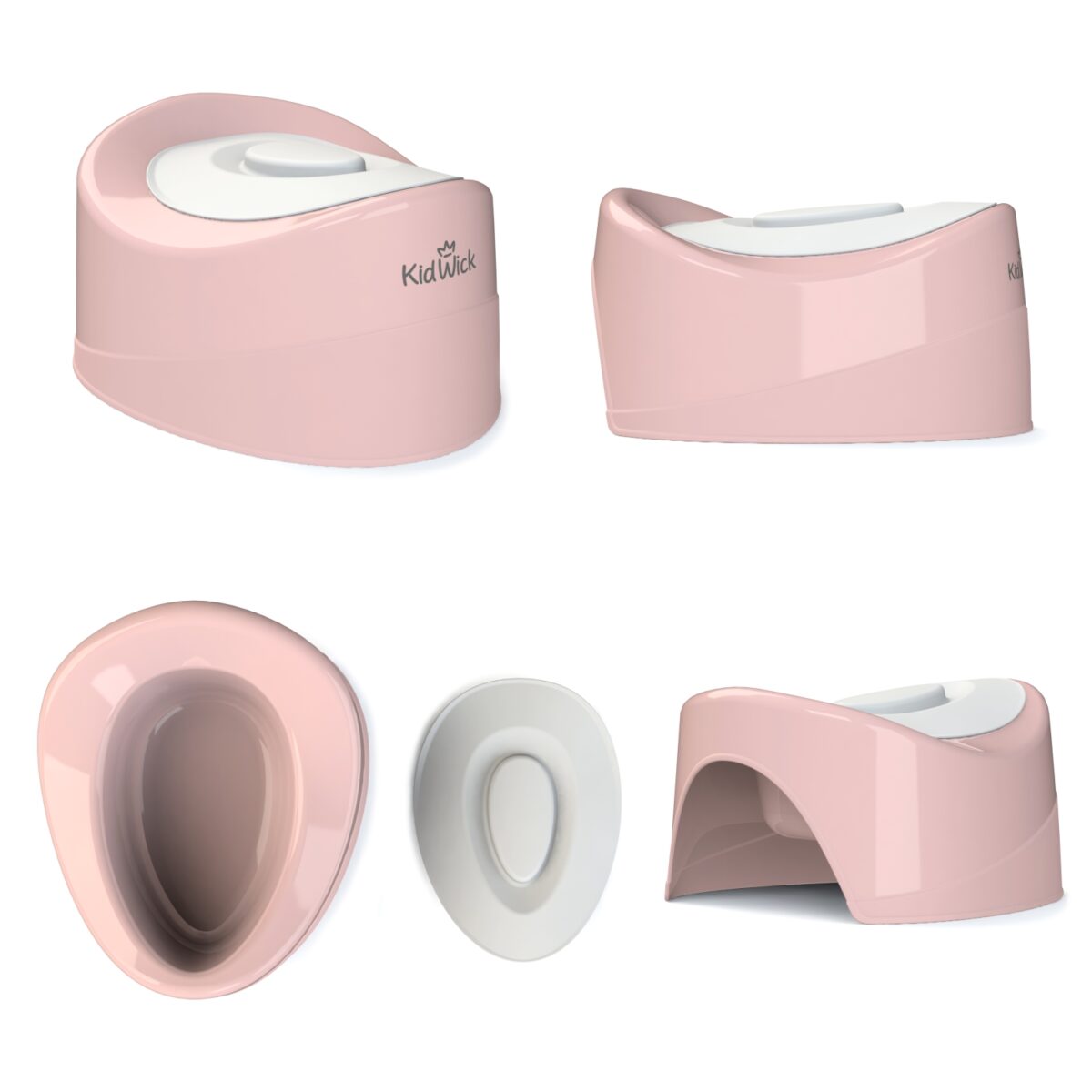 Горшок туалетный Kidwick МП Мини, розовый с белой крышкой 1