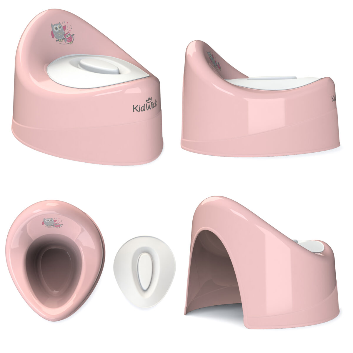Горшок туалетный Kidwick МП Ракушка, розовый с белой крышкой 1