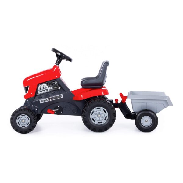 Каталка-трактор с педалями "Turbo" (красная) с полуприцепом (арт. 52681) 2