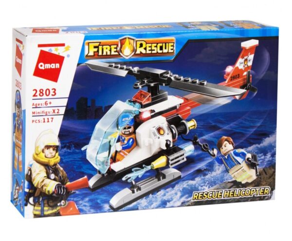Конструктор "Fire Rescue. Пожарный вертолёт 2803" (117 деталей) в коробке. 1