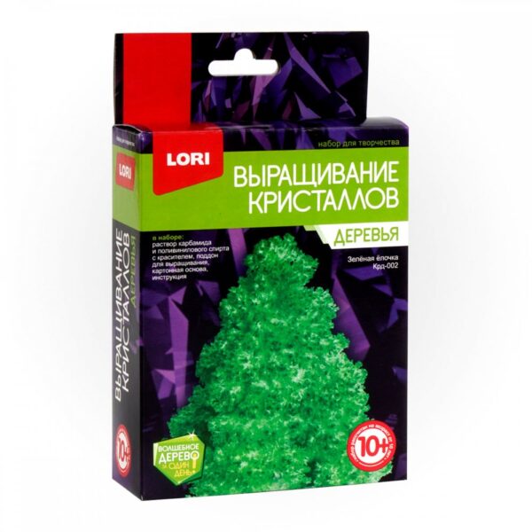 Набор "Выращивание кристаллов. Деревья. Зеленая ёлочка" в коробке. 1